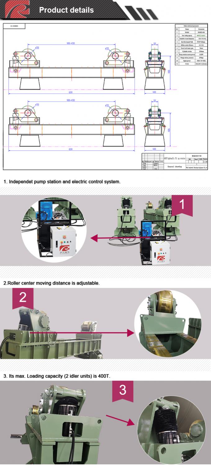 Complete 400T Hydraulic Fit Up Rotator Bracing Arm Support