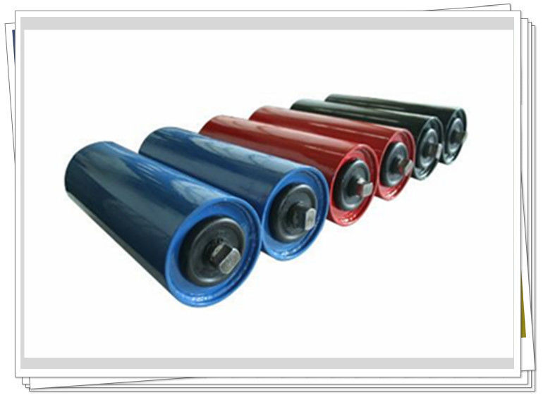 Pipe Belt Conveyor Rollers , Tight Seal Steel Trough Roller For Mine