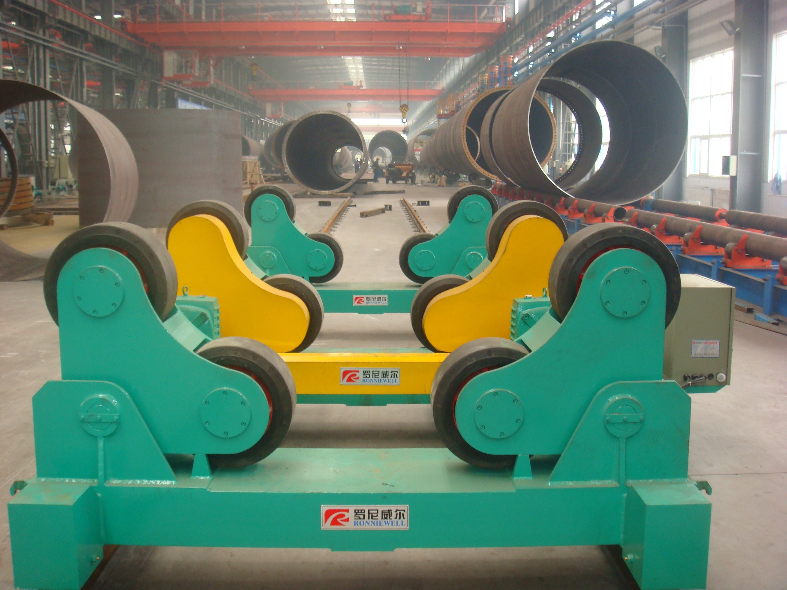 Automatic Welding Turning Roll / Pipe Rollers PU Wheel For Vessel