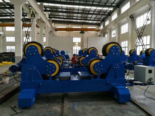 150T Tank Welding Roller Bed Conventional Welding Rotator With Motorized Rail Cars