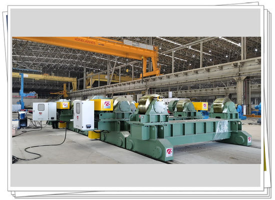 100mm/Min 700t Welding Turning Roller Motorized Bogie Steel Wheel