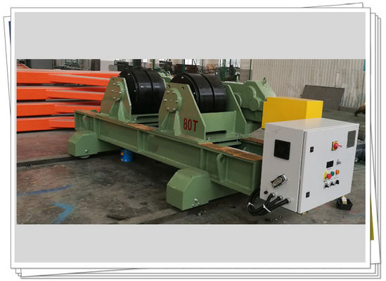 Traversing 80t Welding Pipe Roller Tank Tower Rubber Wheel Material