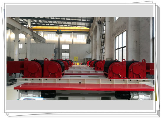 Traversing 150T Tank Welding Roller Bed Tube Conventional Welding Rotator With Rail Cars